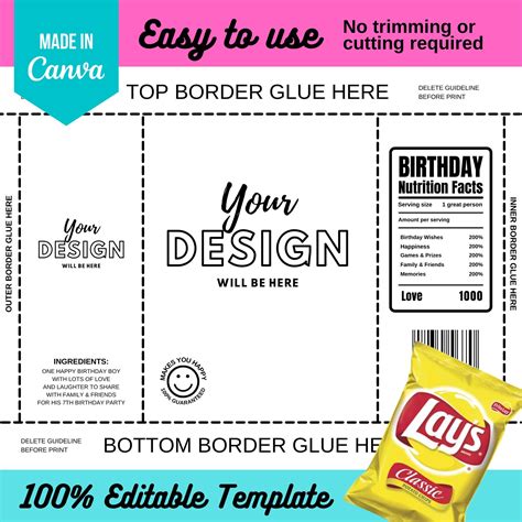 diy birthday chip bag